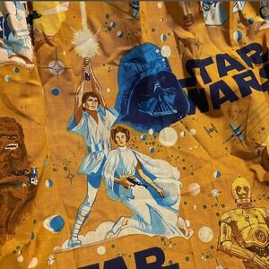 Star Wars Drapes 1970s Sears 2 Pleated Panels Luke Leia Han Solo for ONE Window